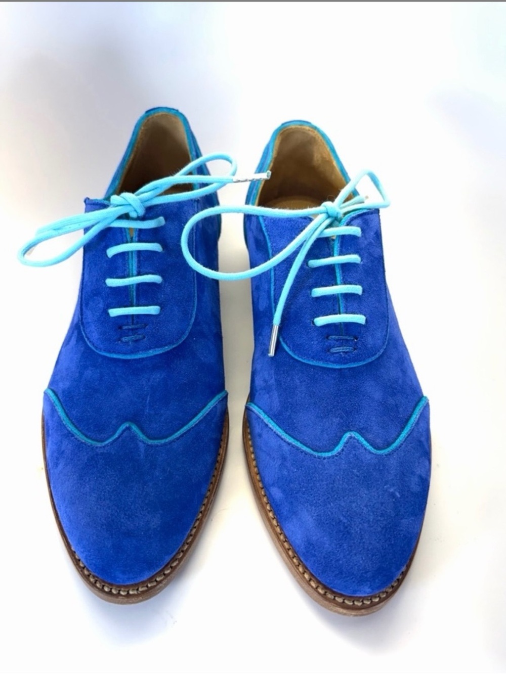 The Office of Angela Scott Blue Lace Up Loafers